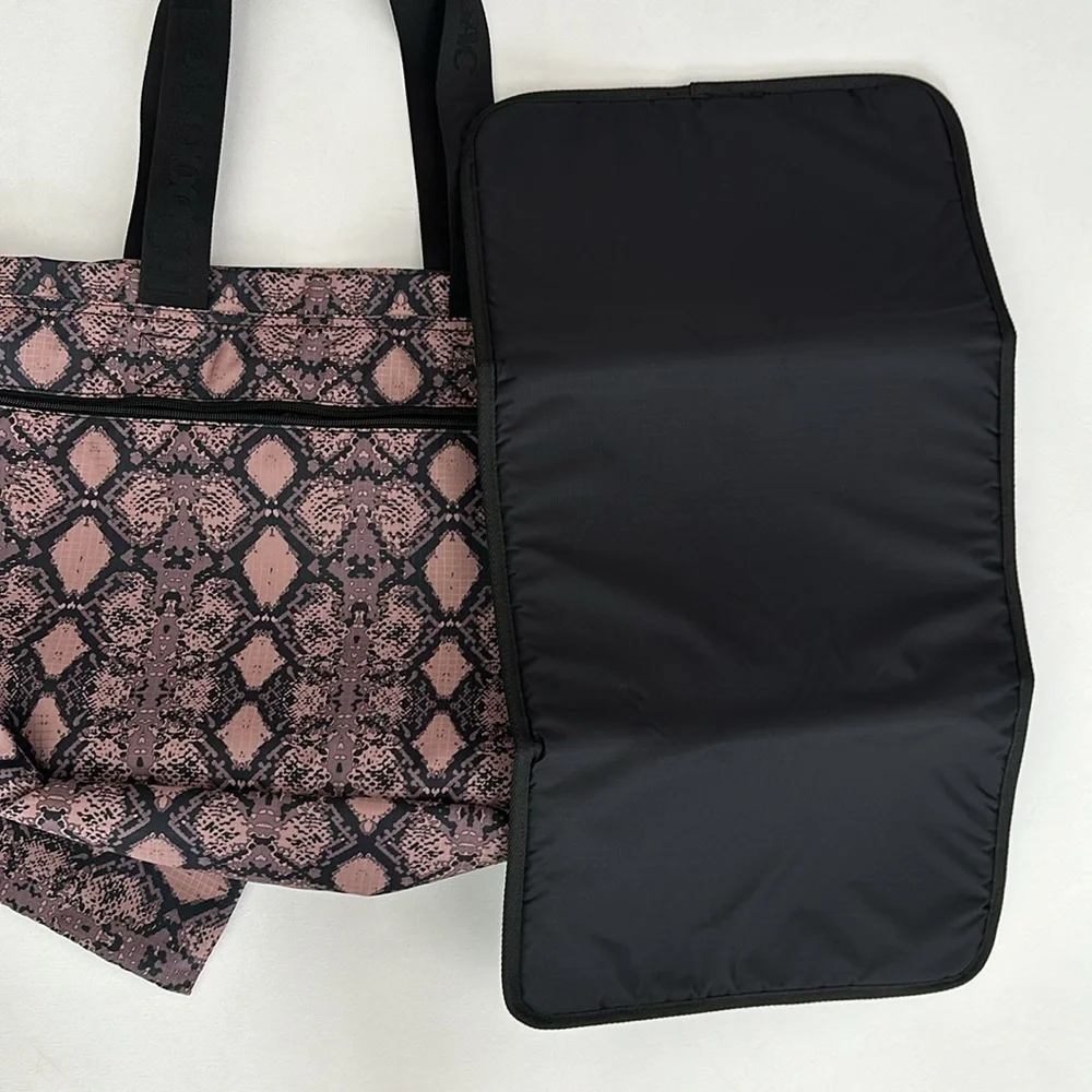 LeSportSac Carlin Baby Diaper Bag Tote in Mocha Python